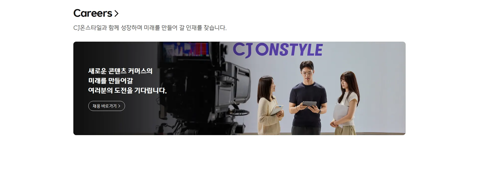 CJ ENM 커머스부문 CJ온스타일 채용 섹션