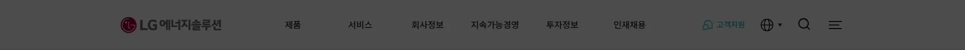 LG에너지솔루션 헤더 섹션